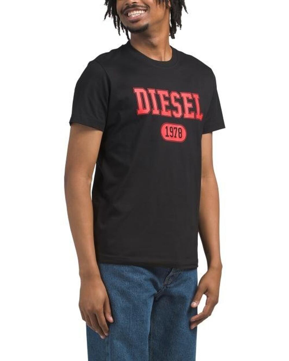 Diesel T-Diegor 1-A T-Shirt Men's L Black Red Logo Graphic Tee NWT $65 MSRP